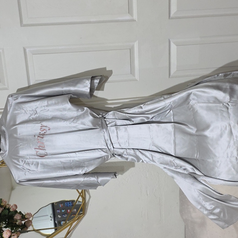 SLIP SILK Silver Long Robe – Slip - Picture 5 of 9